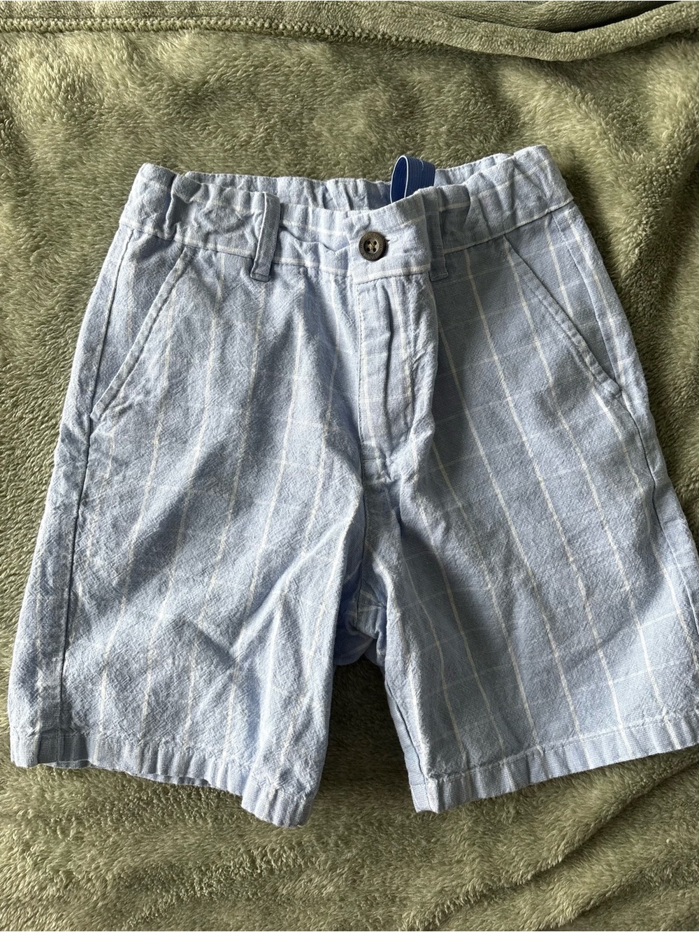 Janie and Jack Light Blue Pinstripe Flat Front Shorts